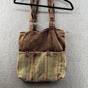 Earth Divas Bohemian Tote Bag Cross Body Bag Purse Browns